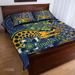 Personalised Eels NAIDOC Week 2024 Quilt Bed Set Aboriginal Fire Burning Sparks