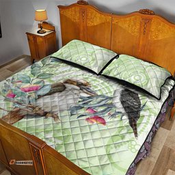 Australia Gumtree And Kookaburra Quilt Bed Set Aboriginal Art Watercolor Style