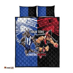 Custom Kangaroos and Bombers Quilt Bed Set Together Sporty Style