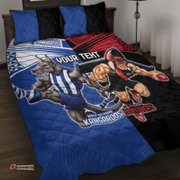 Custom Kangaroos and Bombers Quilt Bed Set Together Sporty Style