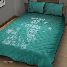 Australia Soccer Matildas Custom Quilt Bed Set Turquoise Basic Gradient