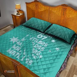Australia Soccer Matildas Custom Quilt Bed Set Turquoise Basic Gradient
