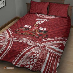 Personalised Mate Maa Tonga Rugby Quilt Bed Set Ofa Atu Tonga