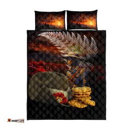 Slouch Hat and Biscuits ANZAC Quilt Bed Set with Soldier Silver Fern