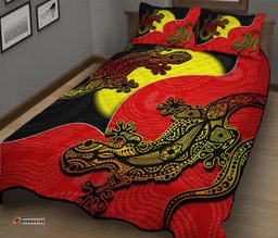 Aboriginal Flag Mix Lizard Quilt Bed Set