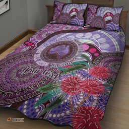 Personalised Australia NAIDOC 2024 Quilt Bed Set Keep the Fire Burning Hakea Flowers