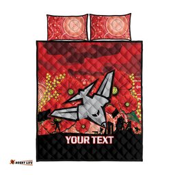 Custom Essendon Football ANZAC Quilt Bed Set Gallipoli Camouflage With Poppies