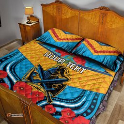 Custom GLD Titans Rugby ANZAC Quilt Bed Set Gallipoli Soldier With Aboriginal Art