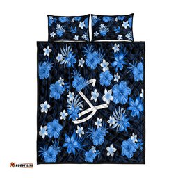 Australian Strikers Cricket Quilt Bed Set Baeuty Pacific Hibiscus and Polynesian Pattern