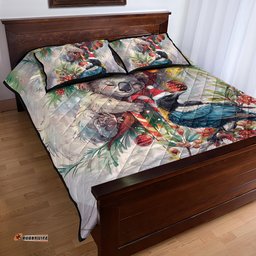 Koala and Tui Bird Christmas in July Quilt Bed Set