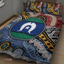 torest trait islands mix aboriginal pattern quilt bed set ts04
