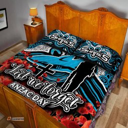 Sharks Quilt Bed Set ANZAC Day Poppy Flowers With Aboriginal