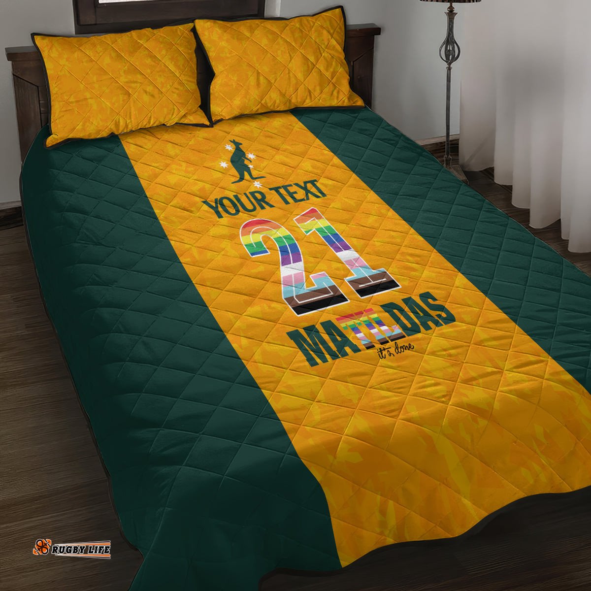 Custom Australia Matildas Pride With Kangaroo Quilt Bed Set
