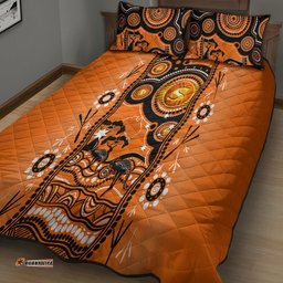 Perth Scorchers Cricket Quilt Bed Set Happy Australia Day Aboriginal Art