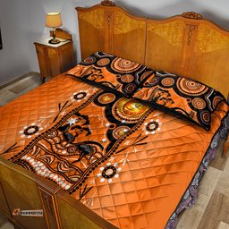 Perth Scorchers Cricket Quilt Bed Set Happy Australia Day Aboriginal Art