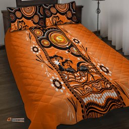Perth Scorchers Cricket Quilt Bed Set Happy Australia Day Aboriginal Art