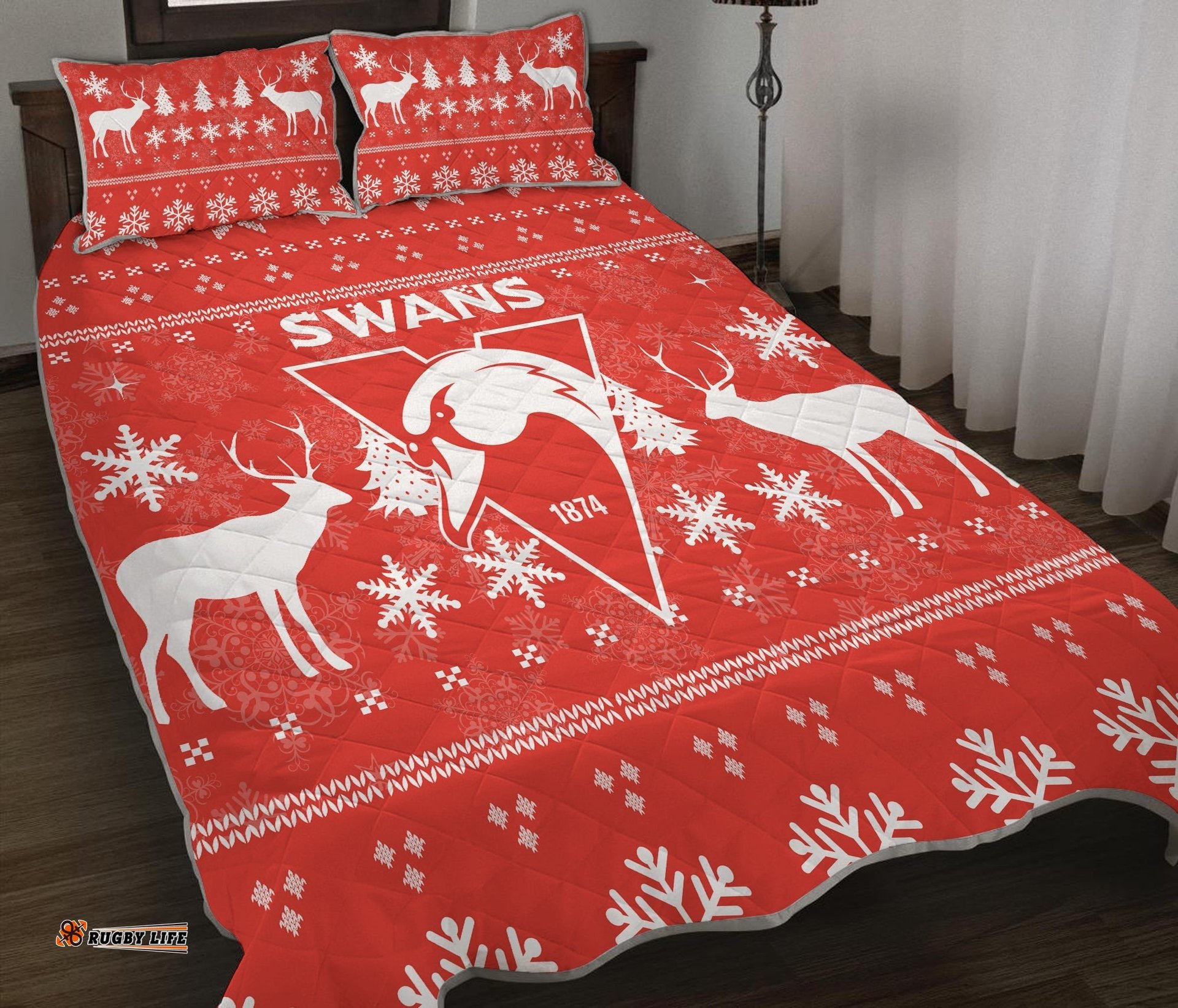 Sydney Swans Quilt Bed Set Christmas Ugly Style
