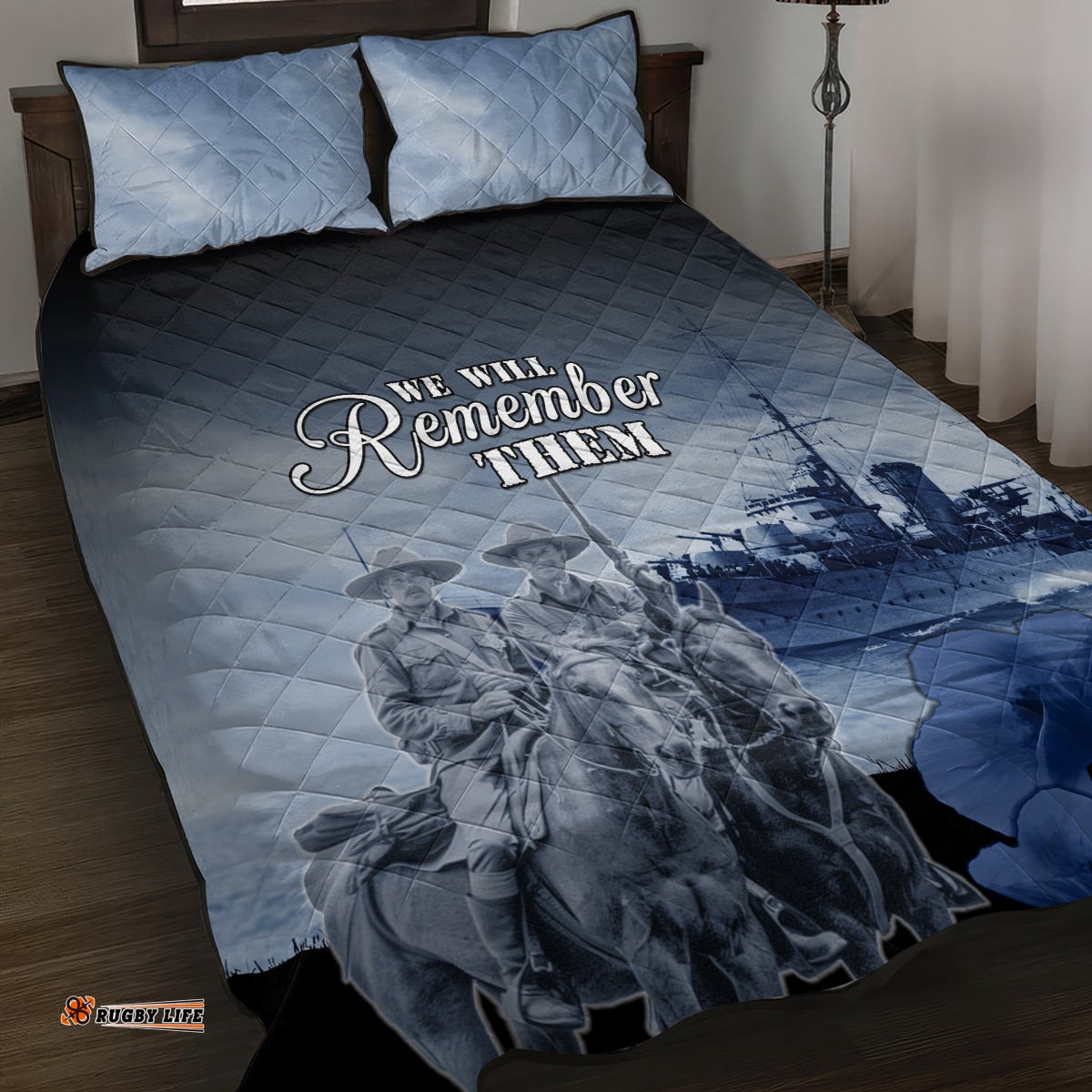 New Zealand ANZAC Day Quilt Bed Set HMNZS Achilles We Will Remember Them