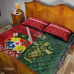 Custom Tonga And Ireland Rugby Quilt Bed Set Ikale Tahi With Shamrocks