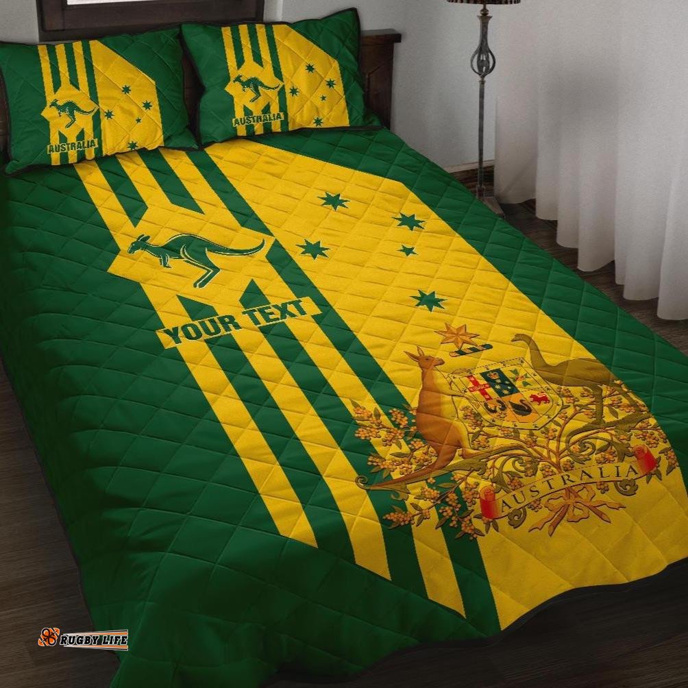 Custom Quilt Bed Set Australia Kangaroo Sign National Color