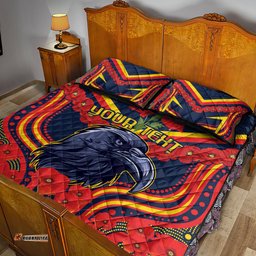 Custom Crows Football ANZAC Quilt Bed Set Poppy Soldier With Aboriginal Dots Art