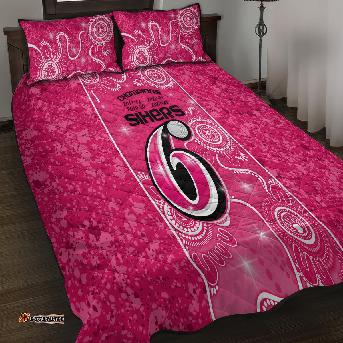 Custom Sydney Sixers Cricket Quilt Bed Set The Fourth Time Champions Aboriginal