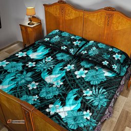 Australian Heat Cricket Quilt Bed Set Baeuty Pacific Hibiscus and Polynesian Pattern