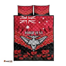 Custom Bombers Football Quilt Bed Set ANZAC Lest We Forget