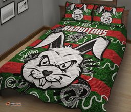 Rabbitohs Indigenous Quilt Bed Set Rabbit Head