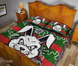 Rabbitohs Indigenous Quilt Bed Set Rabbit Head