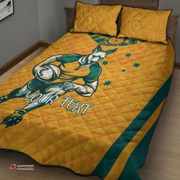 Custom Australia Rugby Quilt Bed Set Wallabies Mascots Sporty Version