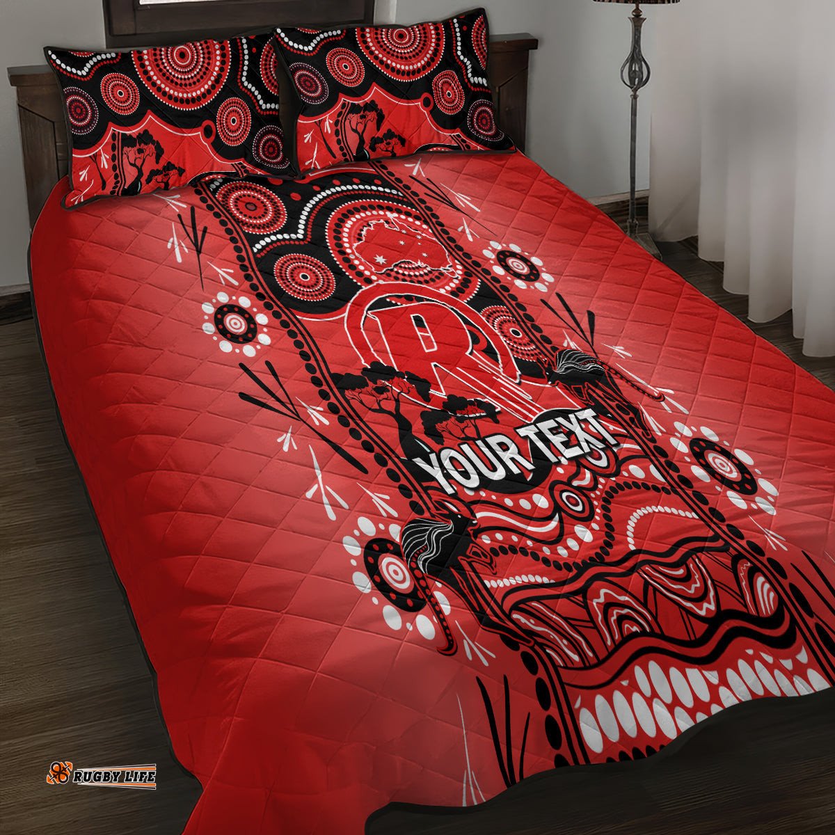 Custom Melbourne Renegades Cricket Quilt Bed Set Happy Australia Day Aboriginal Art