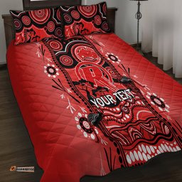 Custom Melbourne Renegades Cricket Quilt Bed Set Happy Australia Day Aboriginal Art
