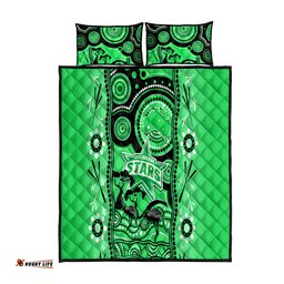Melbourne Stars Cricket Quilt Bed Set Happy Australia Day Aboriginal Art