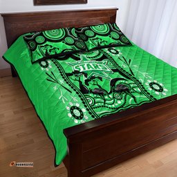 Melbourne Stars Cricket Quilt Bed Set Happy Australia Day Aboriginal Art