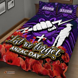 Storm Quilt Bed Set ANZAC Day Poppy Flowers With Aboriginal