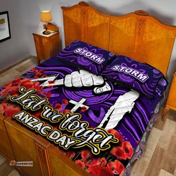 Storm Quilt Bed Set ANZAC Day Poppy Flowers With Aboriginal