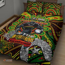 naidoc week 2024 panthers quilt bed set mascot rugby dt02