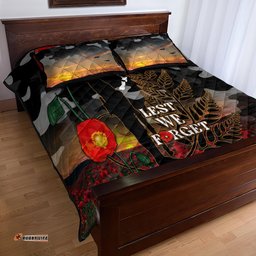 New Zealand ANZAC Day Quilt Bed Set Lest We Forget Silver Fern With Camouflage