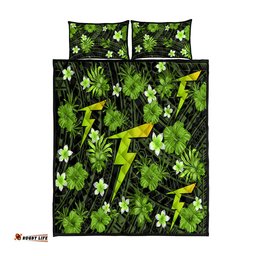 Australian Thunder Cricket Quilt Bed Set Baeuty Pacific Hibiscus and Polynesian Pattern