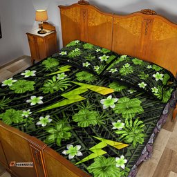Australian Thunder Cricket Quilt Bed Set Baeuty Pacific Hibiscus and Polynesian Pattern