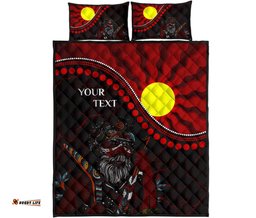 Custom Aboriginal Quilt Bed Set Indigenous People And Sun
