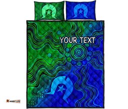 Custom Aboriginal Quilt Bed Set, Torres Strait Islands Flag