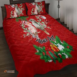Personalised Kookaburra Lover Quilt Bed Set Australia Merry Christmas Aboriginal Red Style