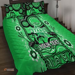 Custom Melbourne Stars Cricket Quilt Bed Set Happy Australia Day Aboriginal Art