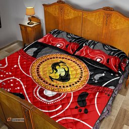 aboriginal flag style dot art and abstract kangaroo quilt bed set ts04