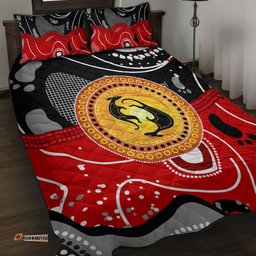 aboriginal flag style dot art and abstract kangaroo quilt bed set ts04