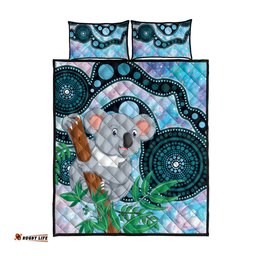 Australia Opal Koala Quilt Bed Set Aussie Aboriginal Art