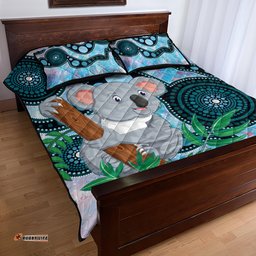 Australia Opal Koala Quilt Bed Set Aussie Aboriginal Art