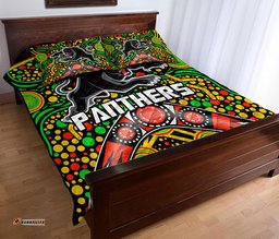 Panthers Rugby Quilt Bed Set Boomerang Indigenous Dots